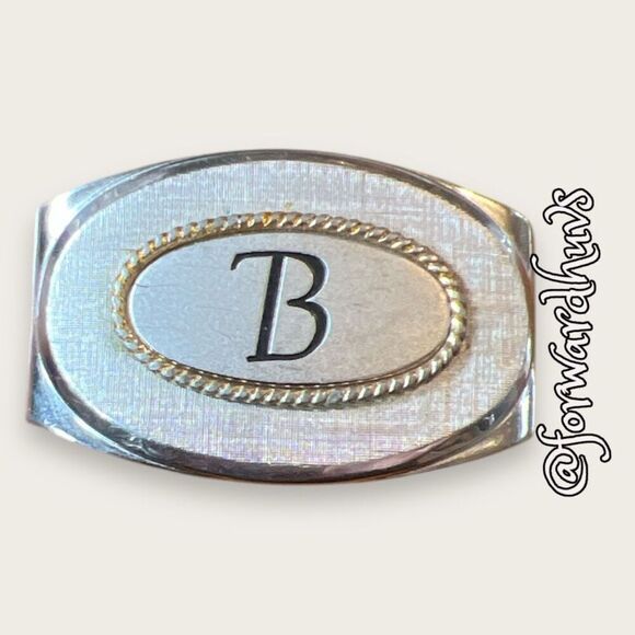Swank B Initial Monogram Buckle or Bracelet Plate - Picture 1 of 8